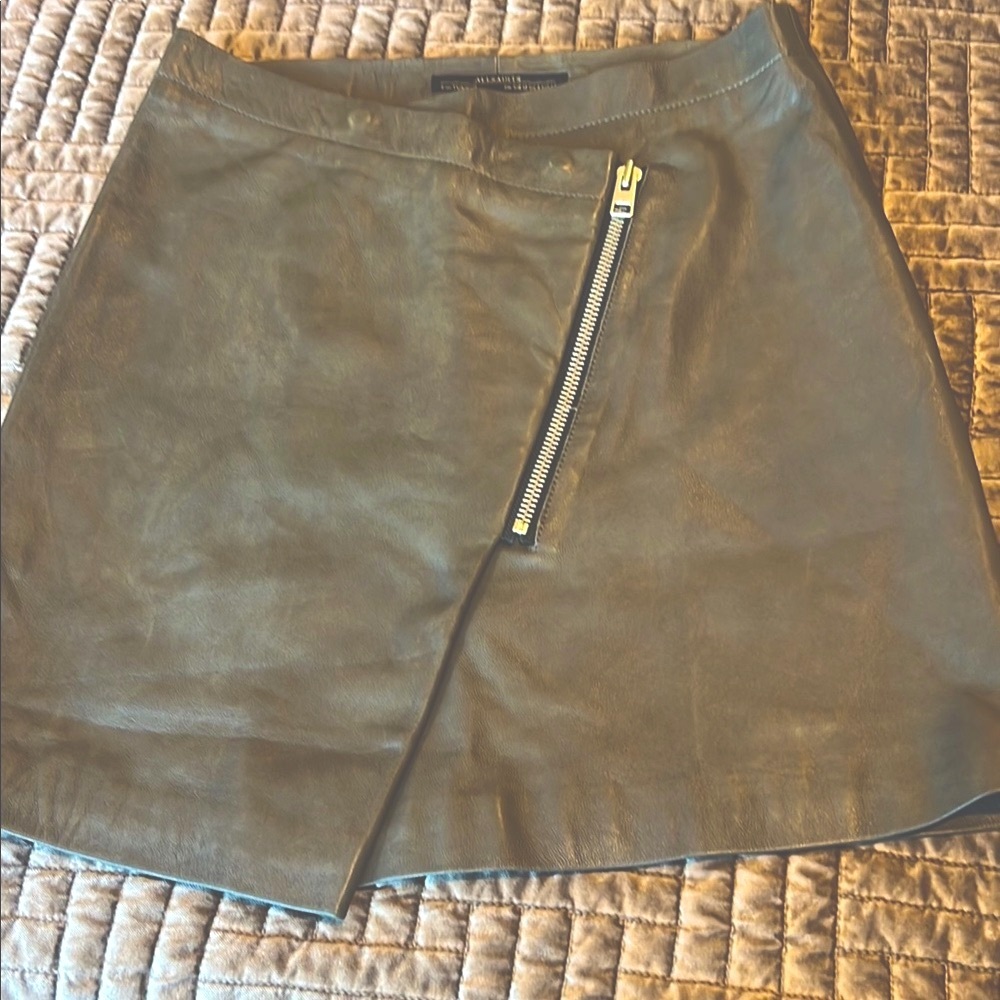 All Saints Silver Mini Skirt - Picture 2 of 7